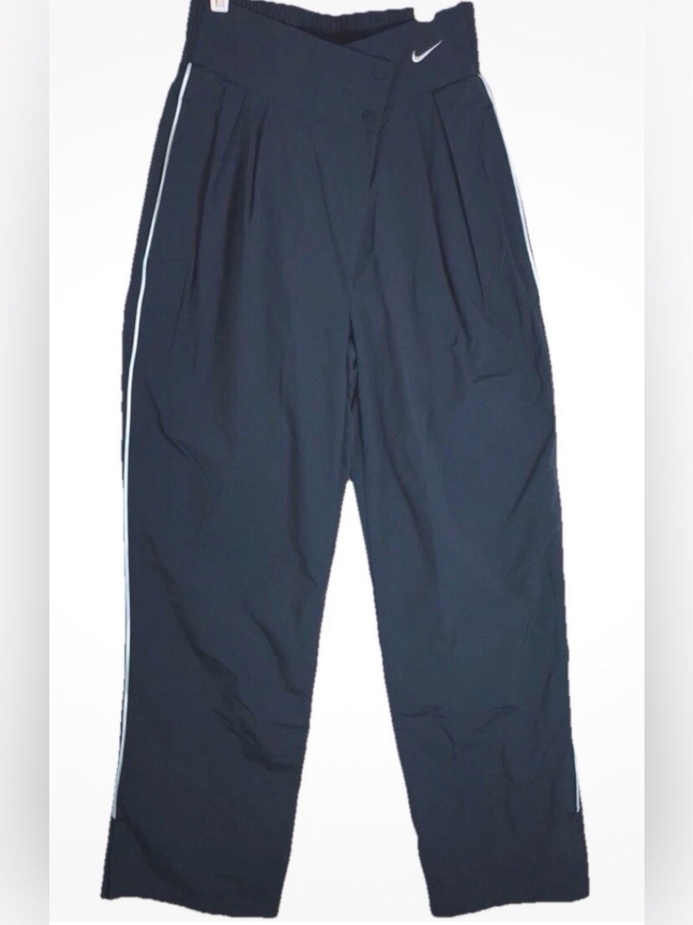 Nike Womens Asymmetrical Mid-Rise Full Length Track Pants (lB8255-247) XS Blue - Picture 4 of 8